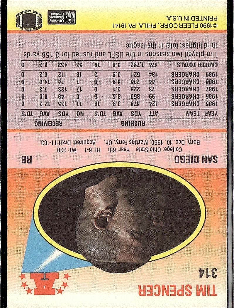 1990 Fleer #314 Tim Spencer