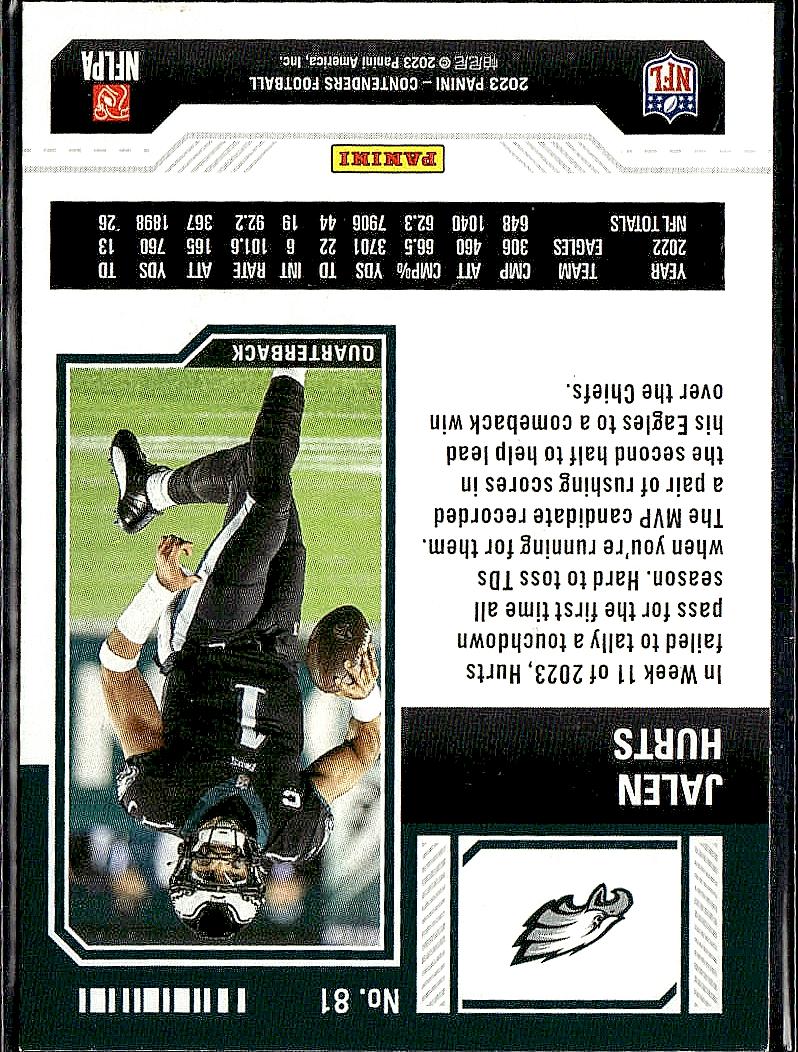 2023 Panini Contenders #81 Jalen Hurts