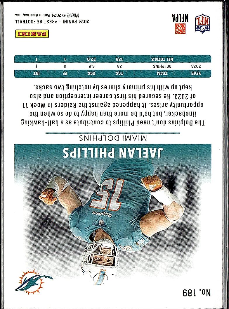 2024 Panini Prestige #189 Jaelan Phillips