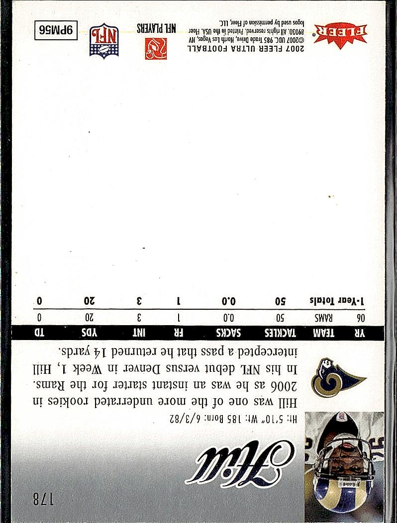 2007 Ultra #178 Tye Hill Retail