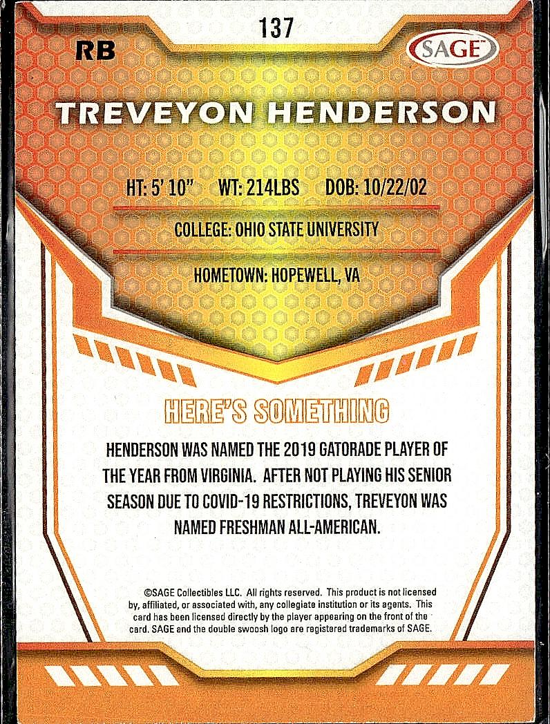 2024 SAGE HIT #137 Treveyon Henderson