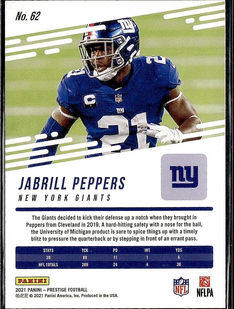 2021 Panini Prestige #62 Jabrill Peppers