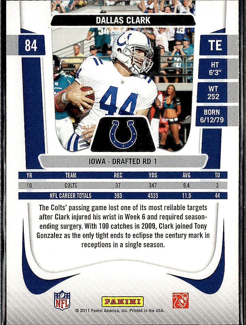 2011 Panini Prestige #84 Dallas Clark