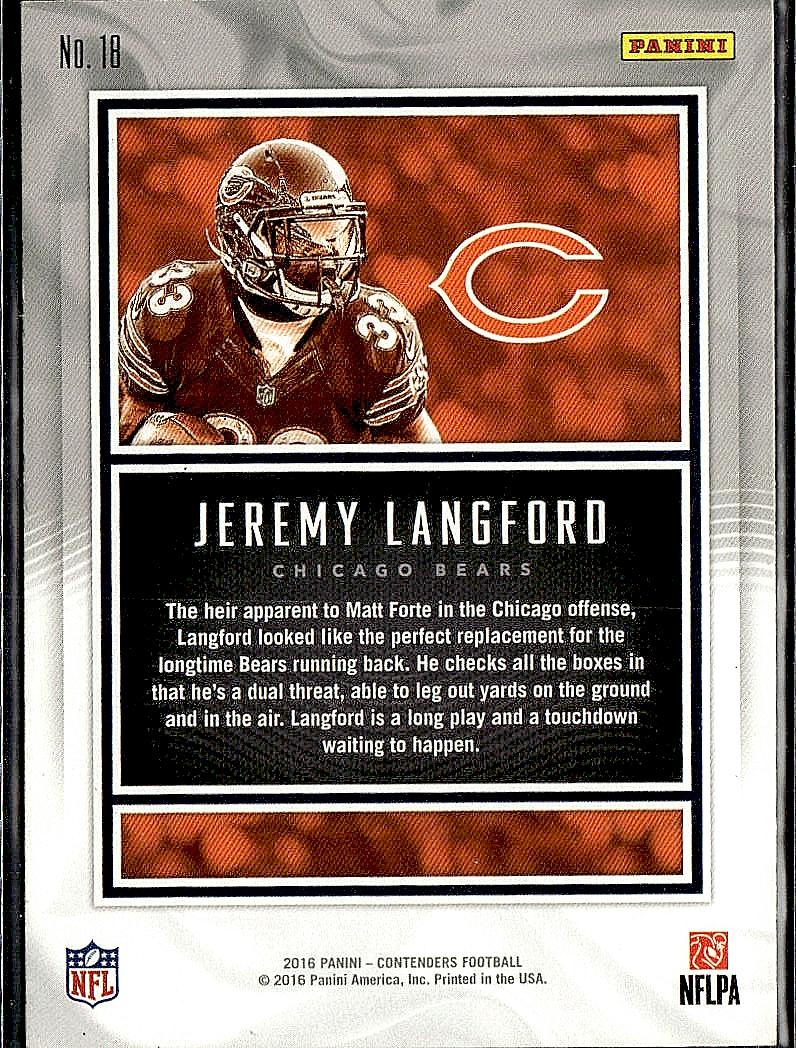 2016 Panini Contenders #18 Jeremy Langford MVP Contenders