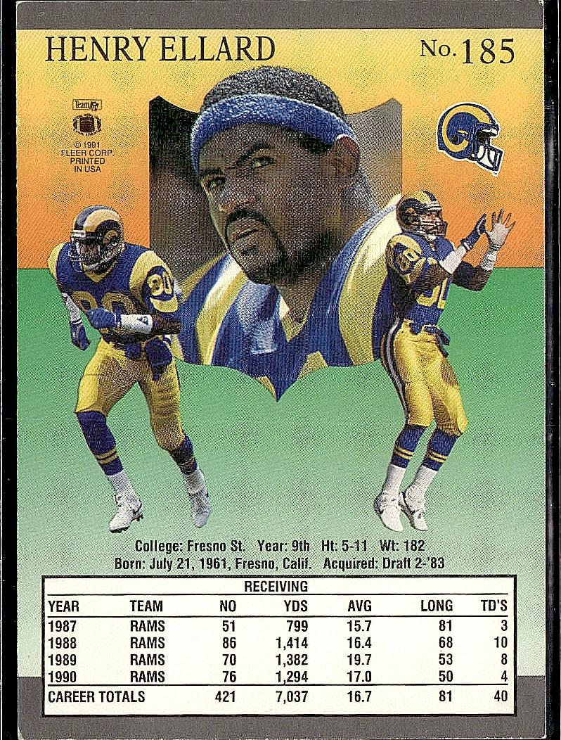 1991 Ultra #185 Henry Ellard