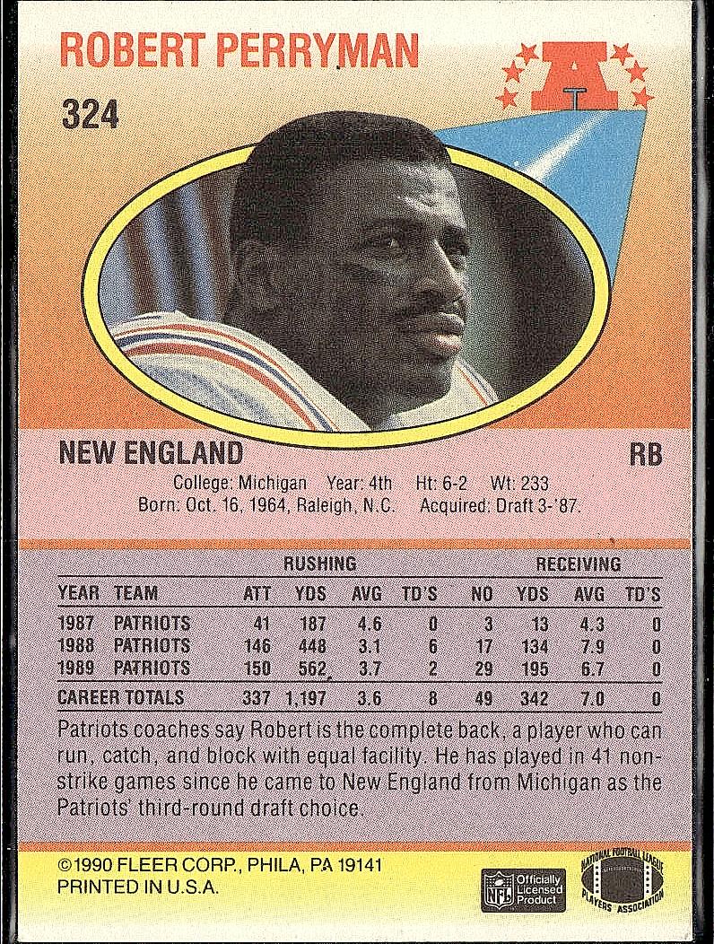 1990 Fleer #324 Bob Perryman