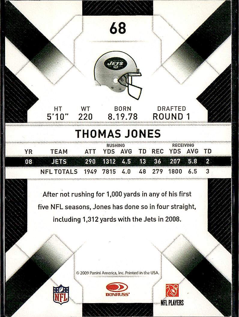 2009 Donruss Threads #68 Thomas Jones