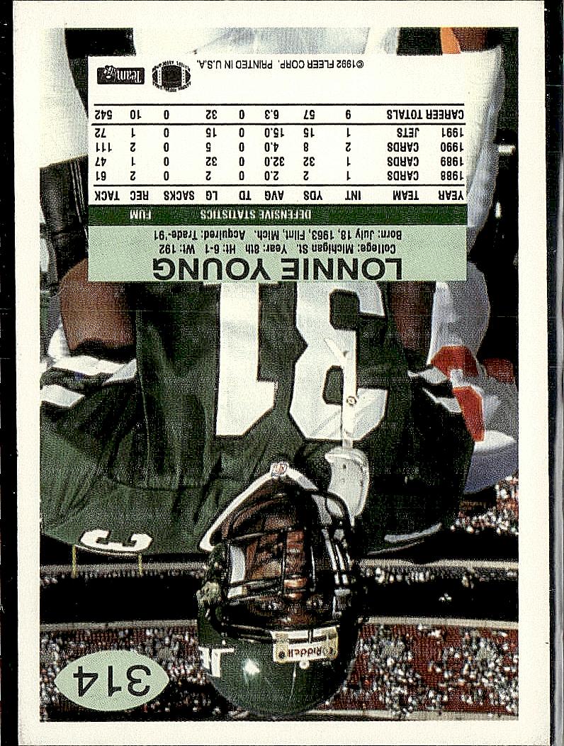 1992 Fleer #314 Lonnie Young