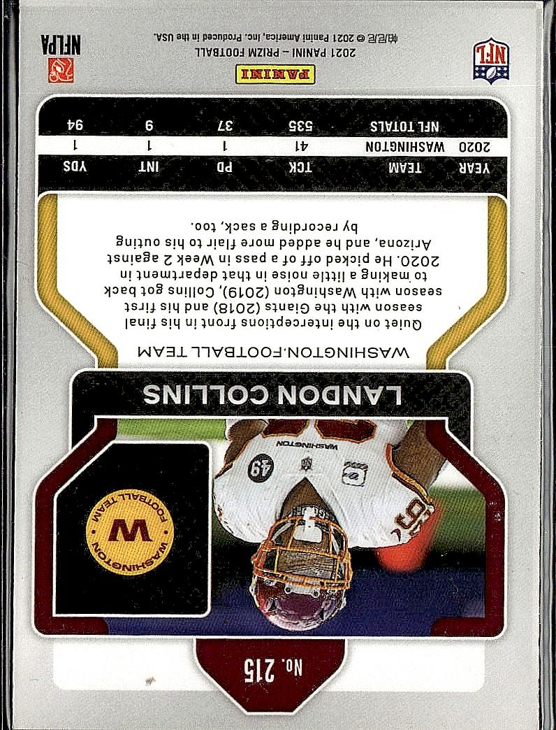 2021 Panini Prizm #215 Landon Collins