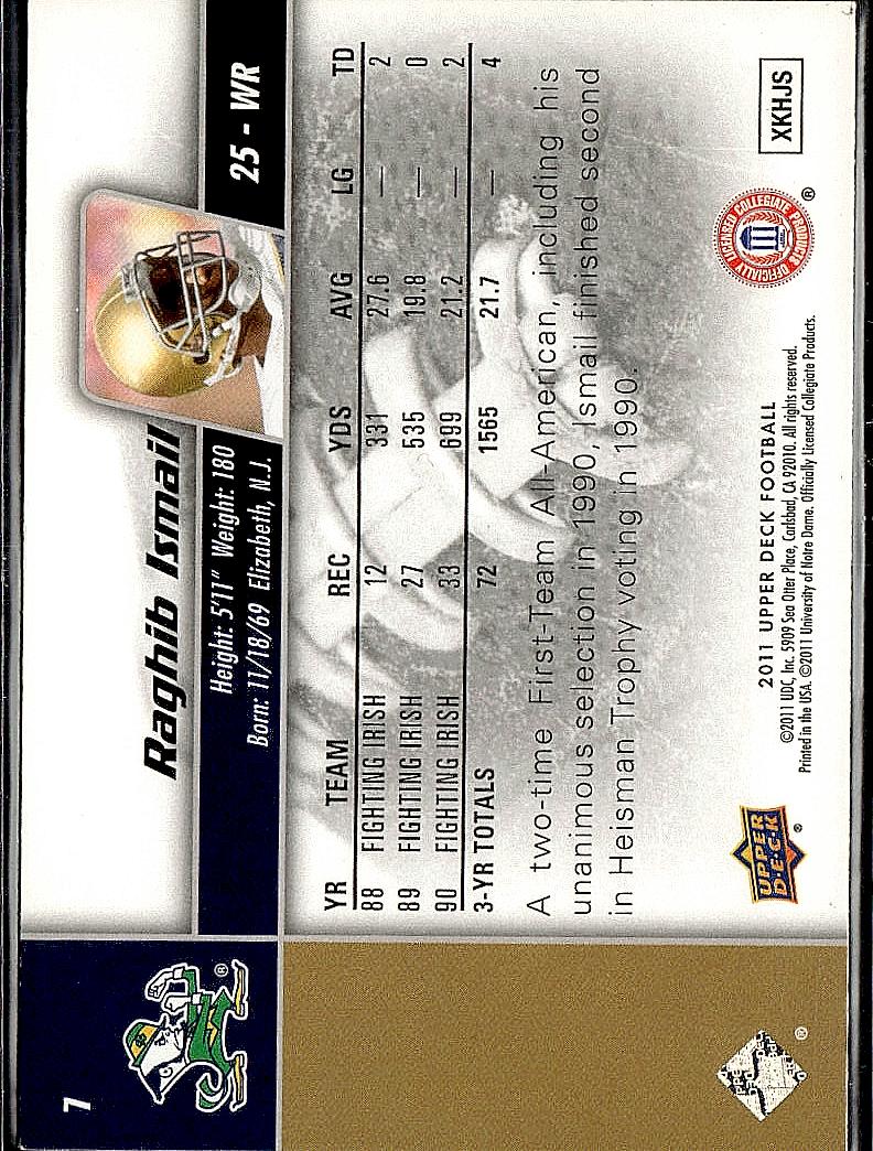 2011 Upper Deck #7 Raghib Ismail