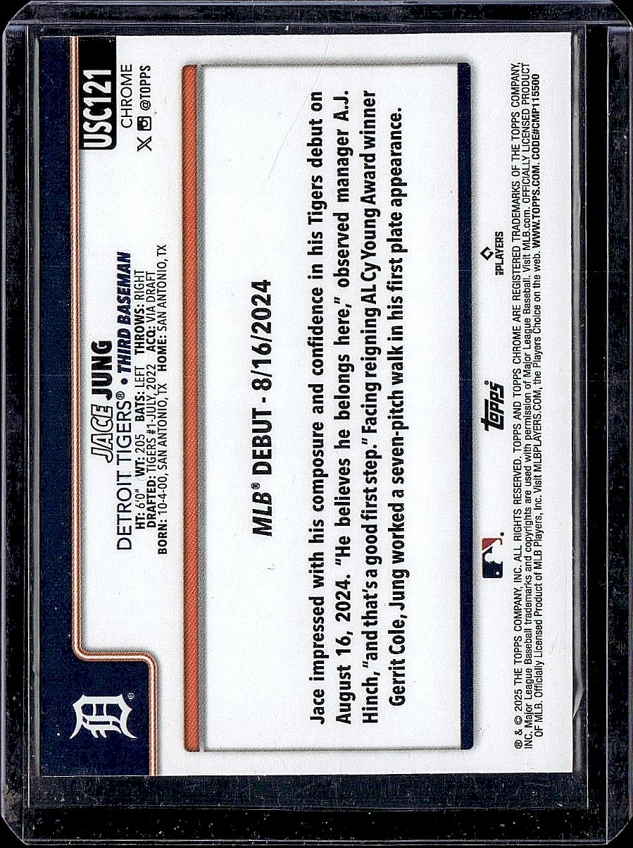 2025 Topps Chrome Update #USC121 Jace Jung RayWave Refractor