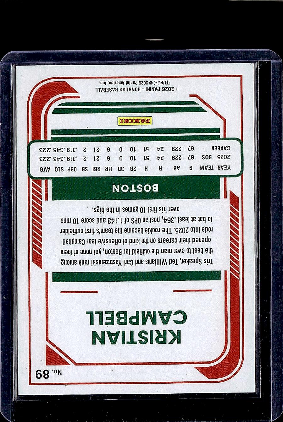 2026 Donruss #89 Kristian Campbell Red and Blue