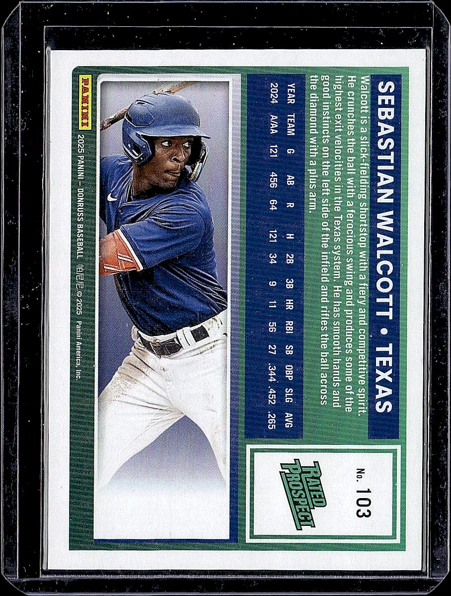 2025 Donruss #103 Sebastian Walcott Green #/199