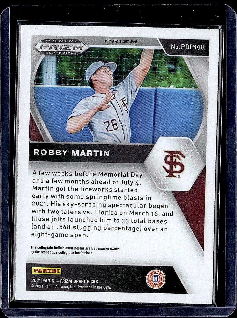 2021 Panini Prizm Draft Picks #PDP198 Robby Martin Pink Velocity Prizm