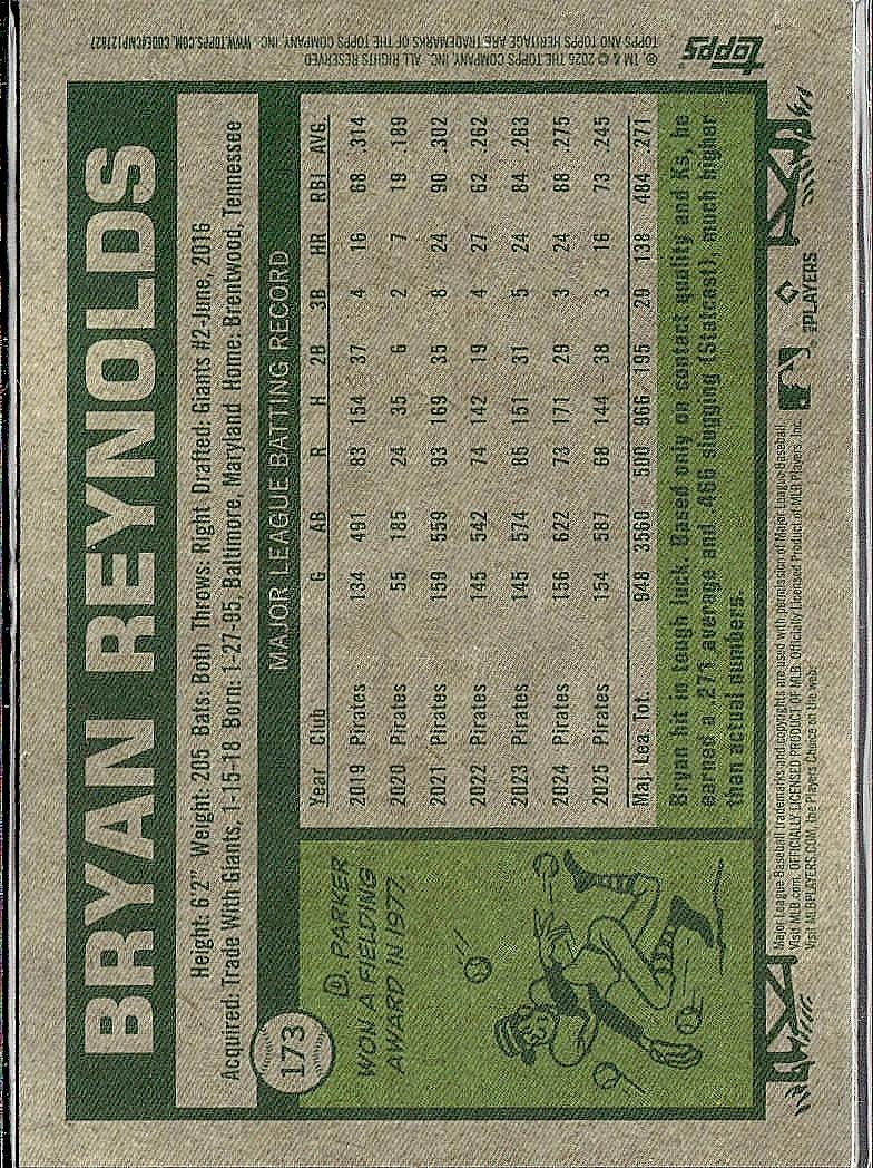 2026 Topps Heritage #173 Bryan Reynolds Chrome