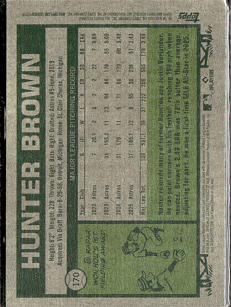2026 Topps Heritage #170 Hunter Brown Red
