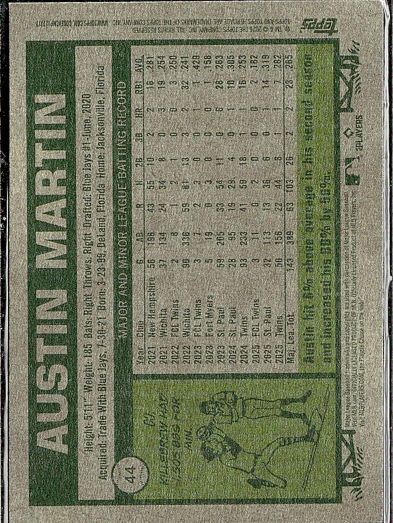 2026 Topps Heritage #44 Austin Martin Red