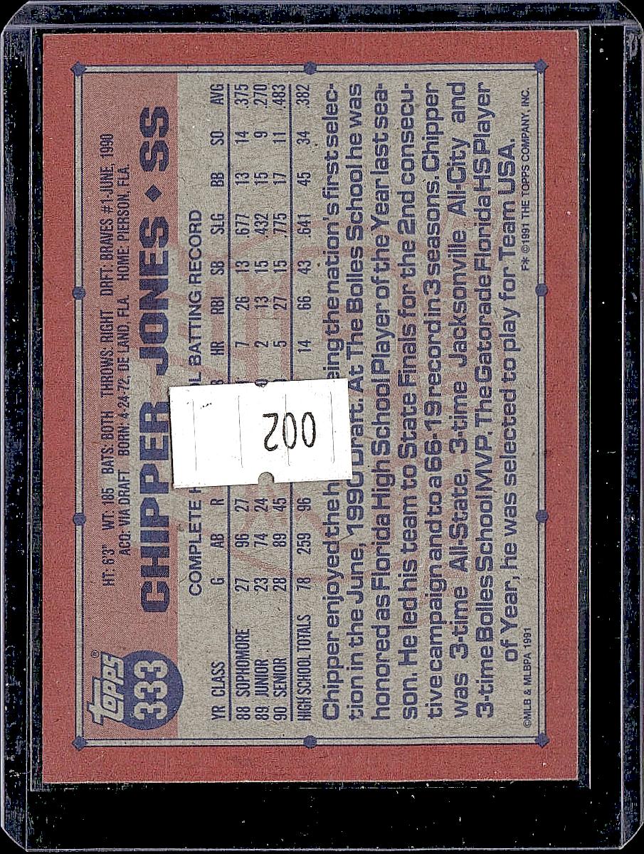 1991 Topps #333 Chipper Jones