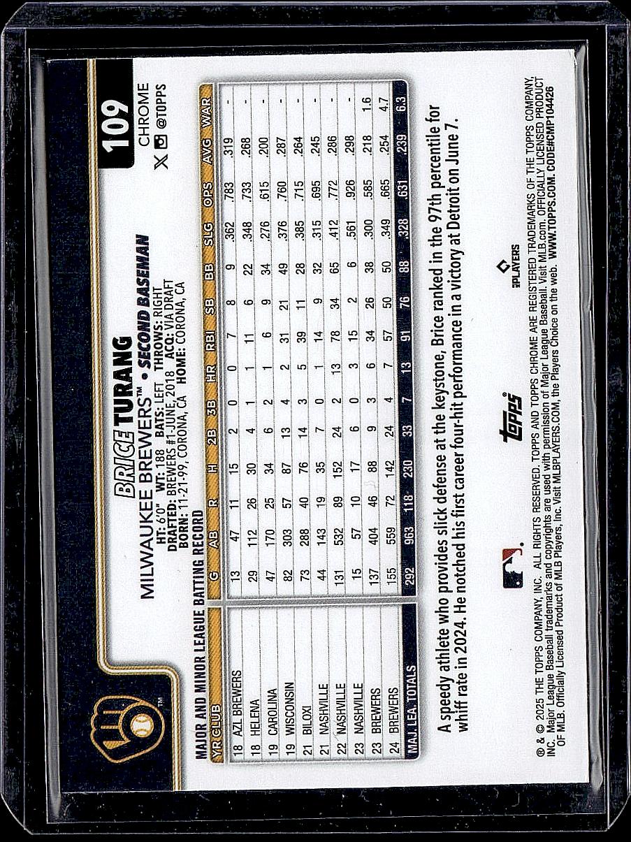 2025 Topps Chrome #109 Brice Turang X-Fractors