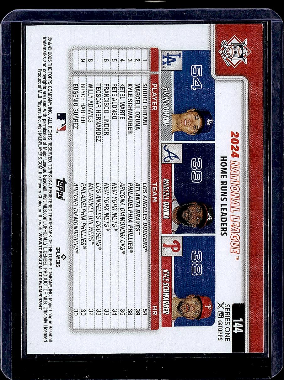 2025 Topps #144 National LLs HR (Ohtani /Ozuna / Schwarber)
