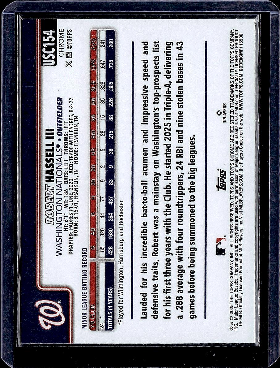 2025 Topps Chrome Update #USC154 Robert Hassell III X-Fractors