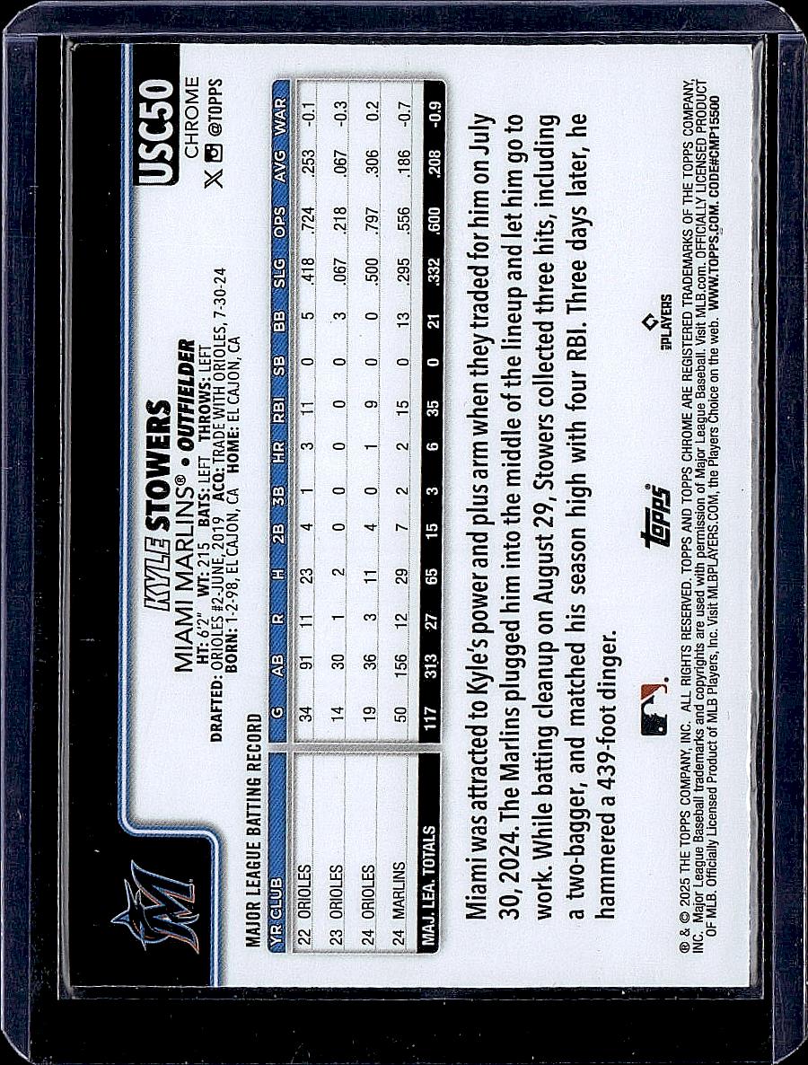 2025 Topps Chrome Update #USC50 Kyle Stowers X-Fractors