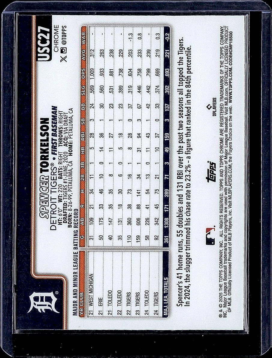 2025 Topps Chrome Update #USC27 Spencer Torkelson X-Fractors