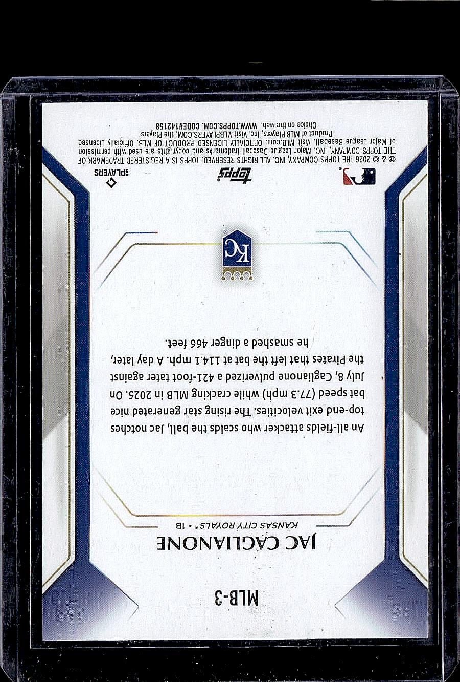 2026 Topps #MLB-3 Jac Caglianone Topps Collector Kit
