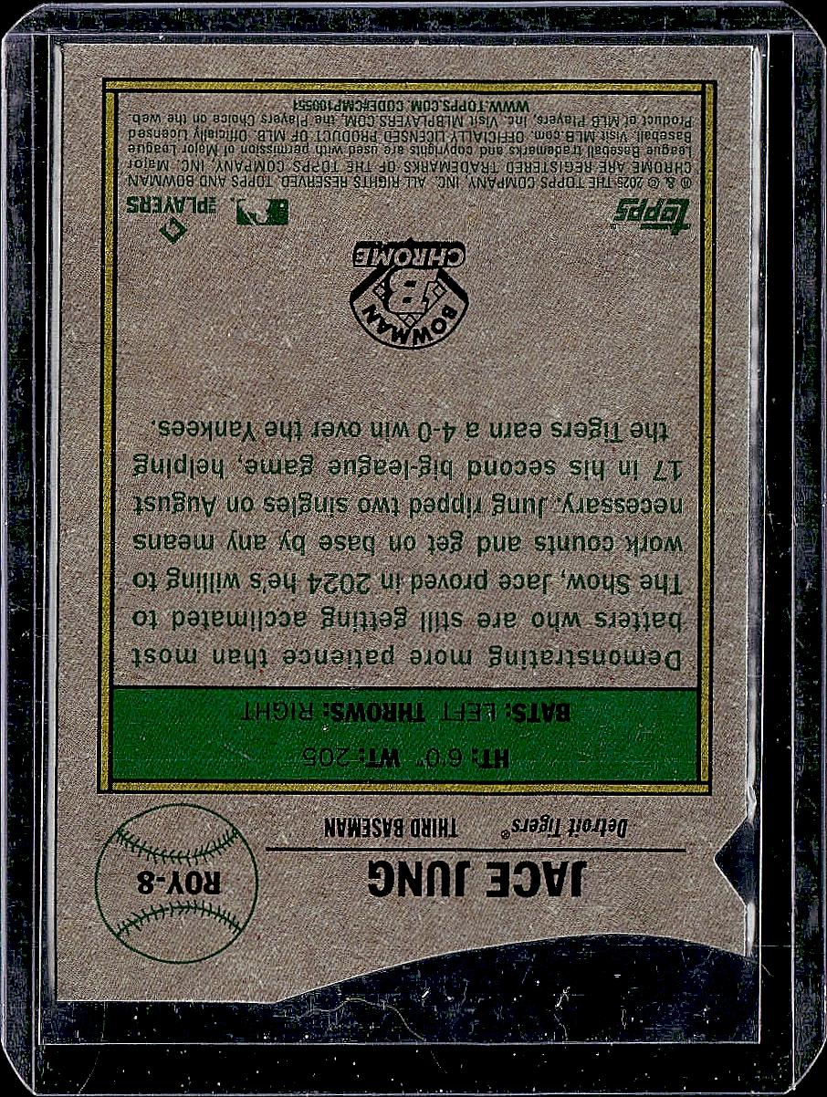 2025 Bowman #ROY-8 Jace Jung Rookie of the Year Favorites