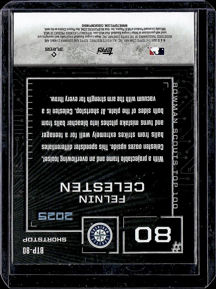 2025 Bowman #BTP-80 Felnin Celesten Top 100 Mini Diamond Refractor #/150