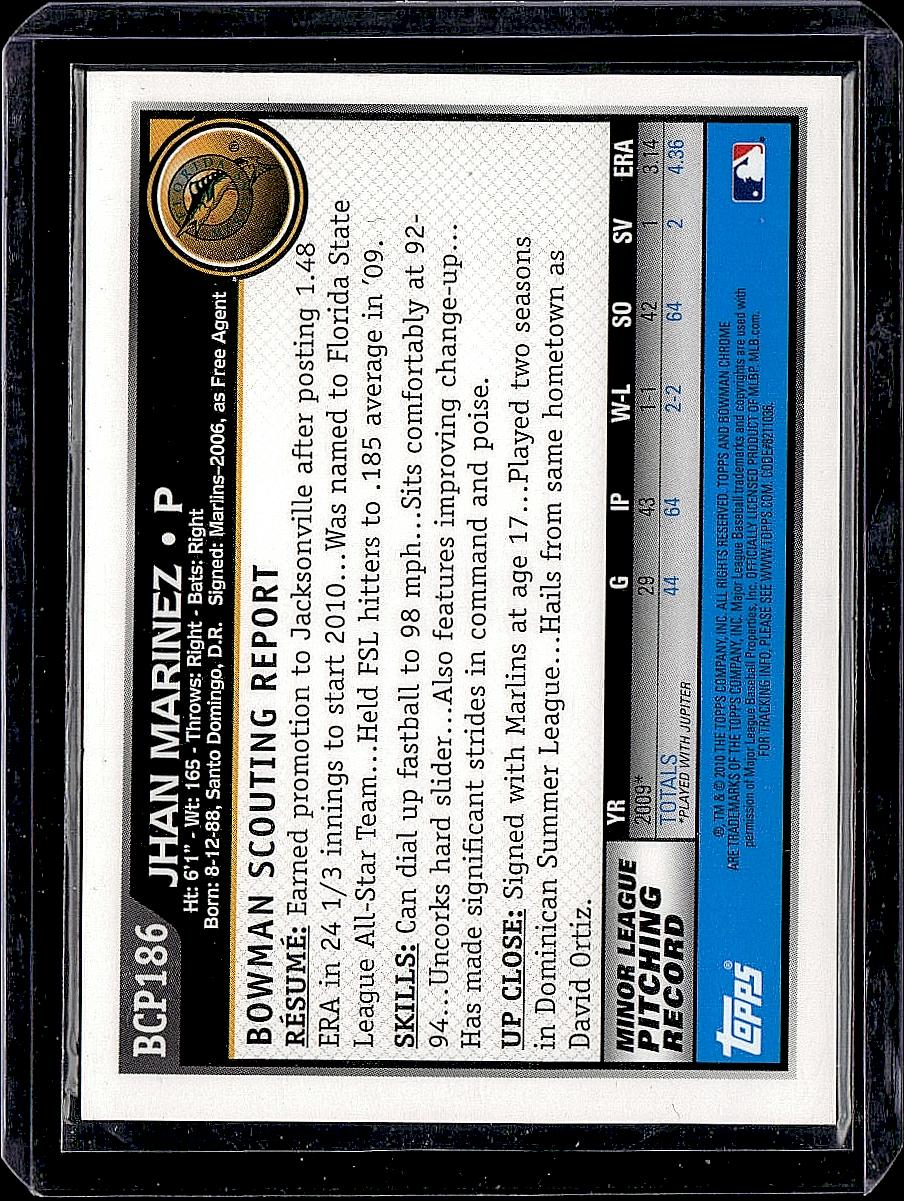 2010 Bowman Chrome #BCP186 Jhan Marinez Prospects Autographs