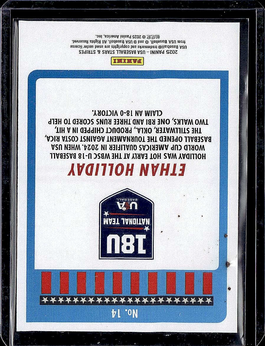 2025 Panini Stars & Stripes USA Baseball #14 Ethan Holliday