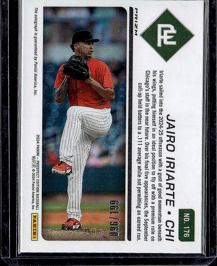 2024 Panini Prospect Edition #176 Jairo Iriarte Signatures Red Holo #/199