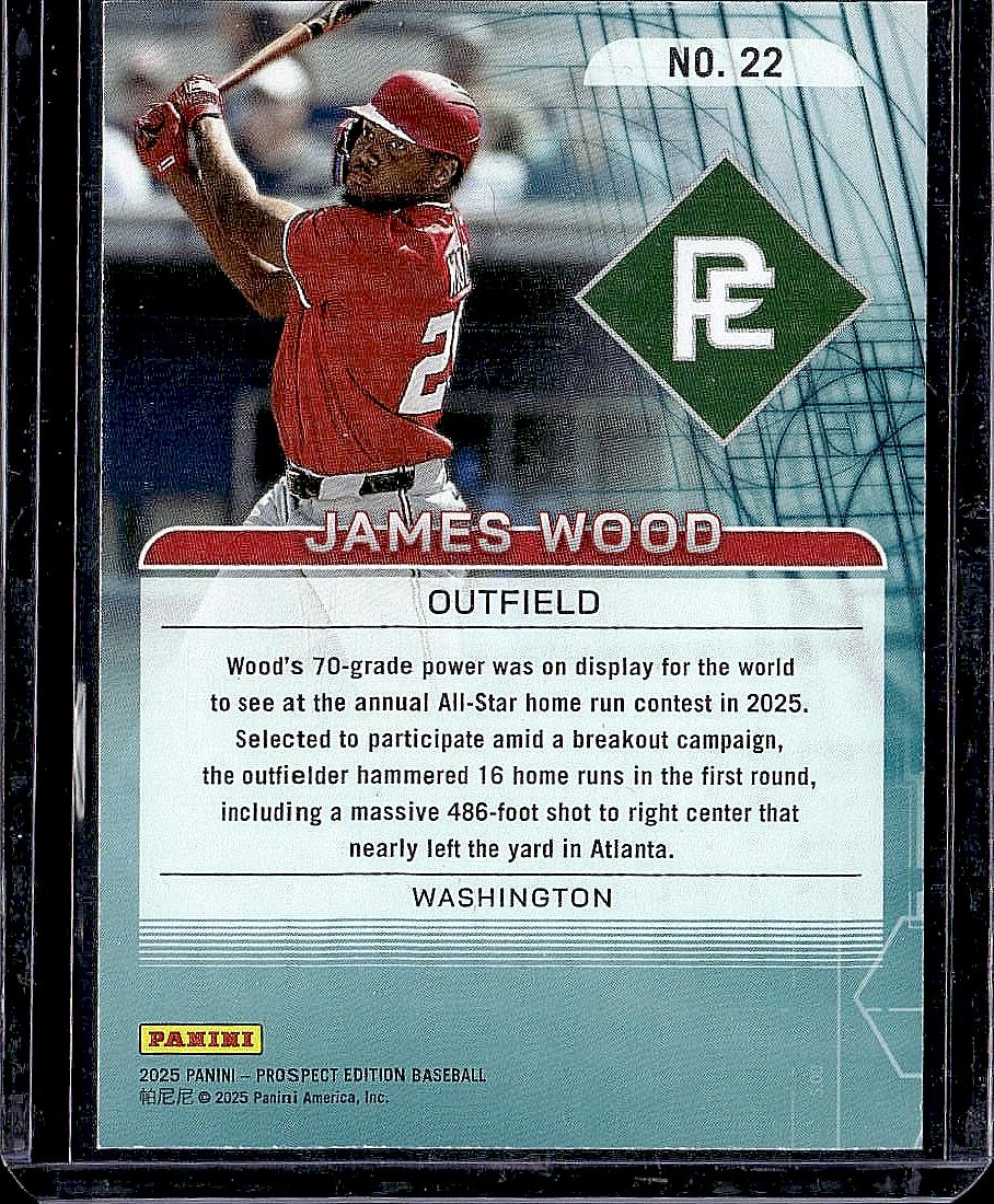 2025 Panini Prospect Edition #22 James Wood 20-80 Scale Red #/199
