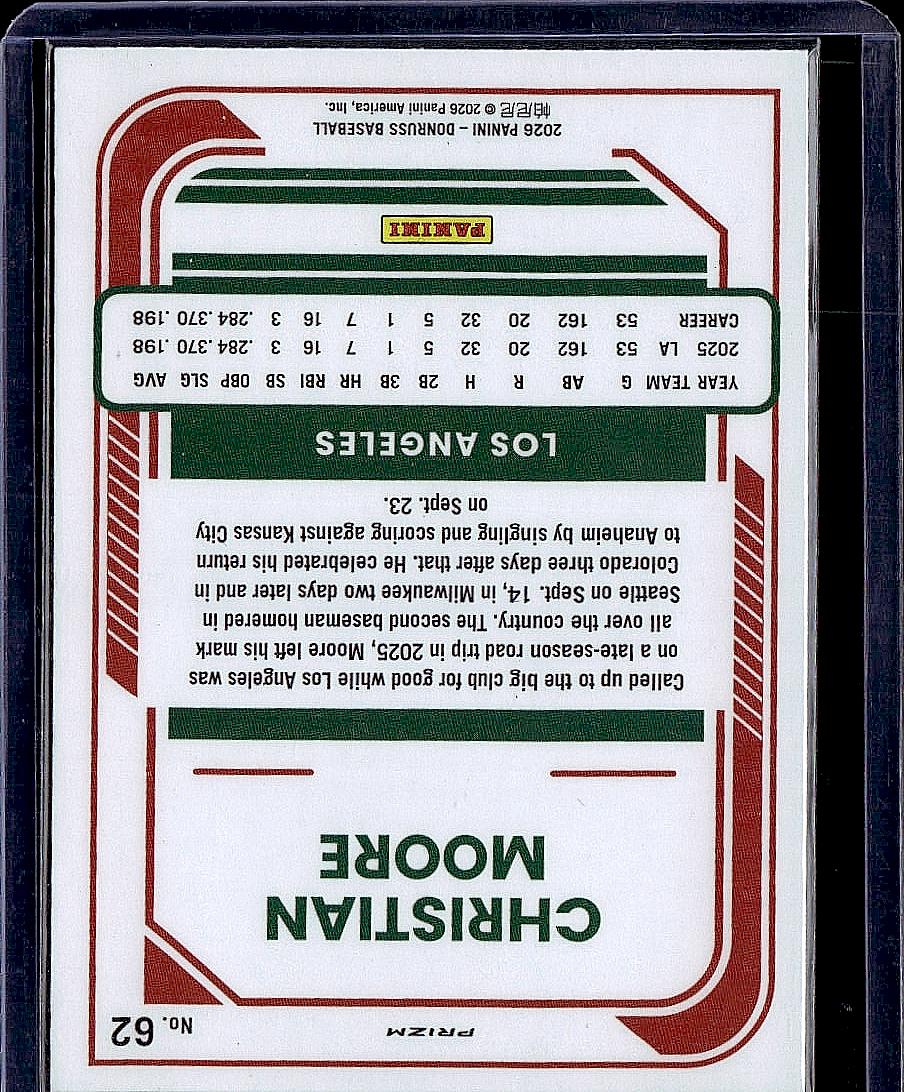 2026 Donruss #62 Christian Moore Optic Blue Velocity