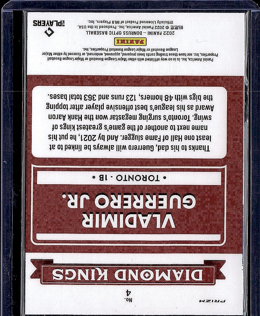 2022 Donruss Optic #4 Vladimir Guerrero Jr. Lime Green Prizm