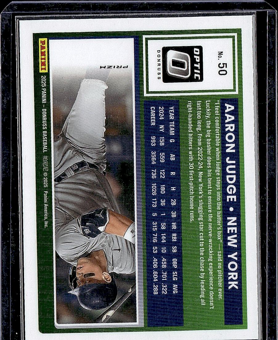 2025 Donruss #50 Aaron Judge Optic Blue Velocity