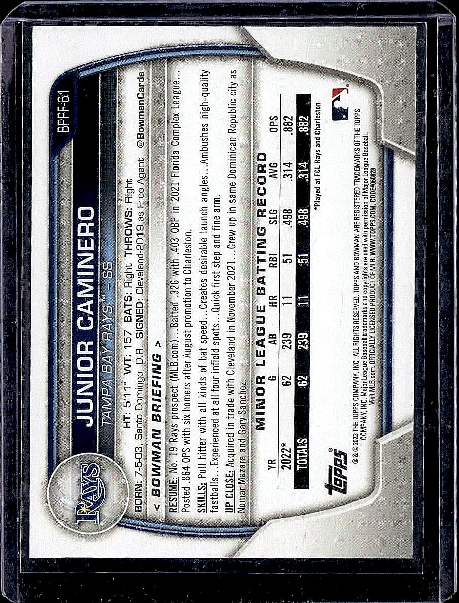 2023 Bowman #BCP-61 Junior Caminero Chrome Prospects