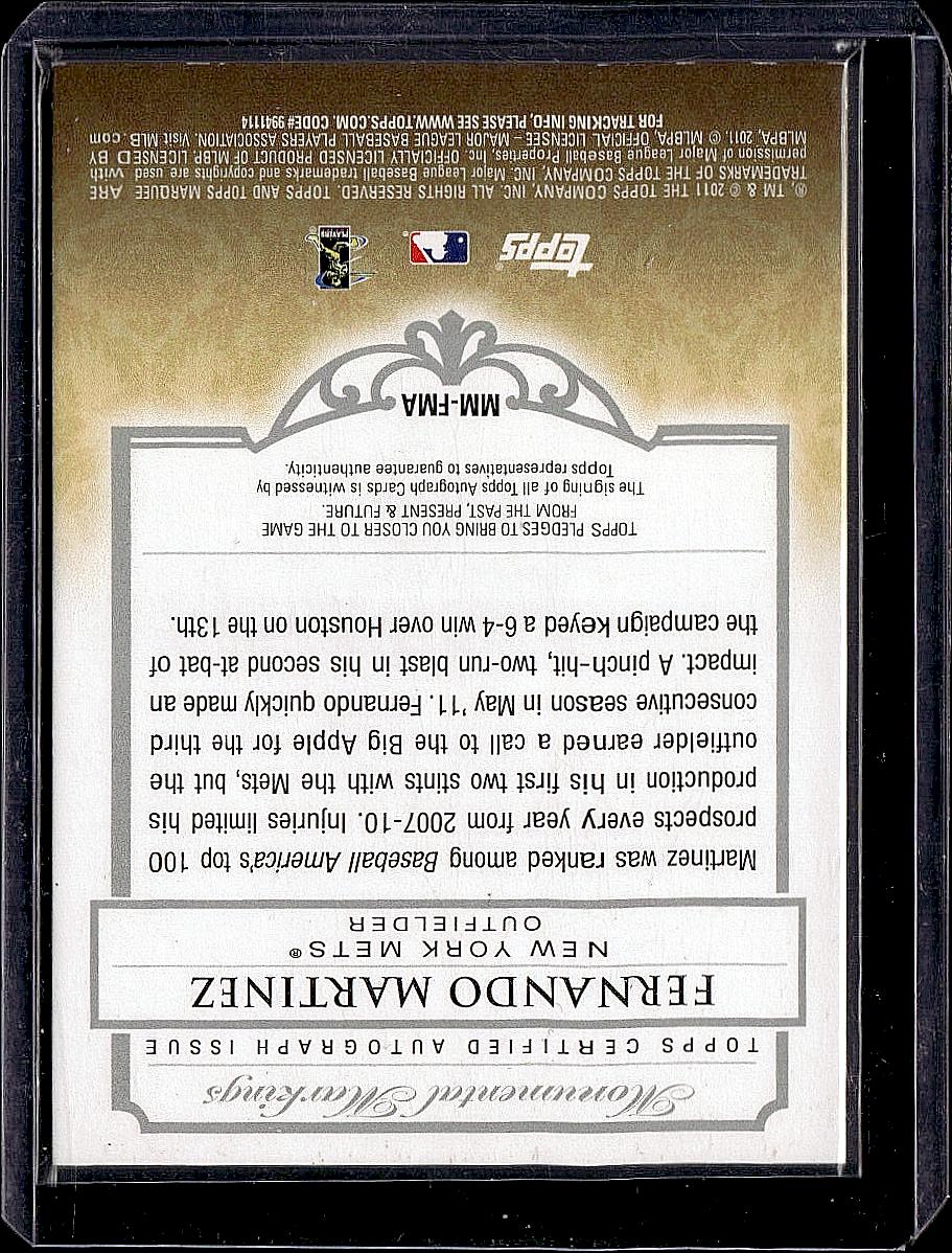 2011 Topps Marquee #MM-FMA Fernando Martinez M.M.Autographs #/600