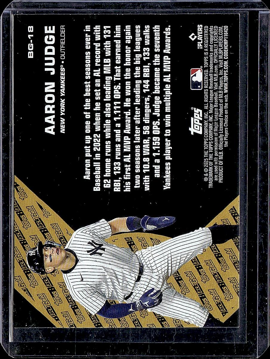2025 Topps Update #BG-18 Aaron Judge Topps Black Gold