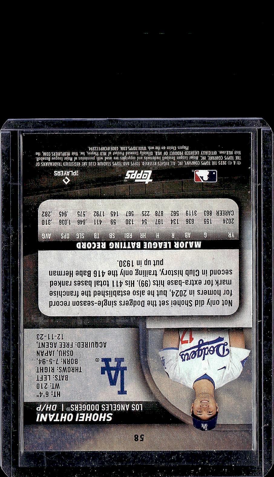 2025 Stadium Club #58 Shohei Ohtani