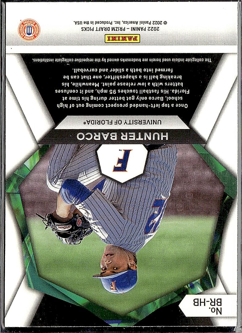 2022 Panini Prizm Draft Picks #BR-HB Hunter Barco Brilliance