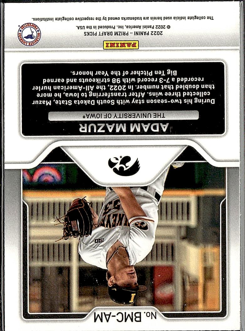 2022 Panini Prizm Draft Picks #BMC-AM Adam Mazur Big Man on Campus