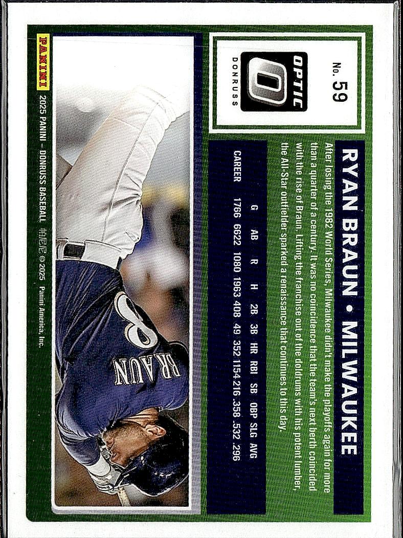 2025 Donruss #59 Ryan Braun Optic