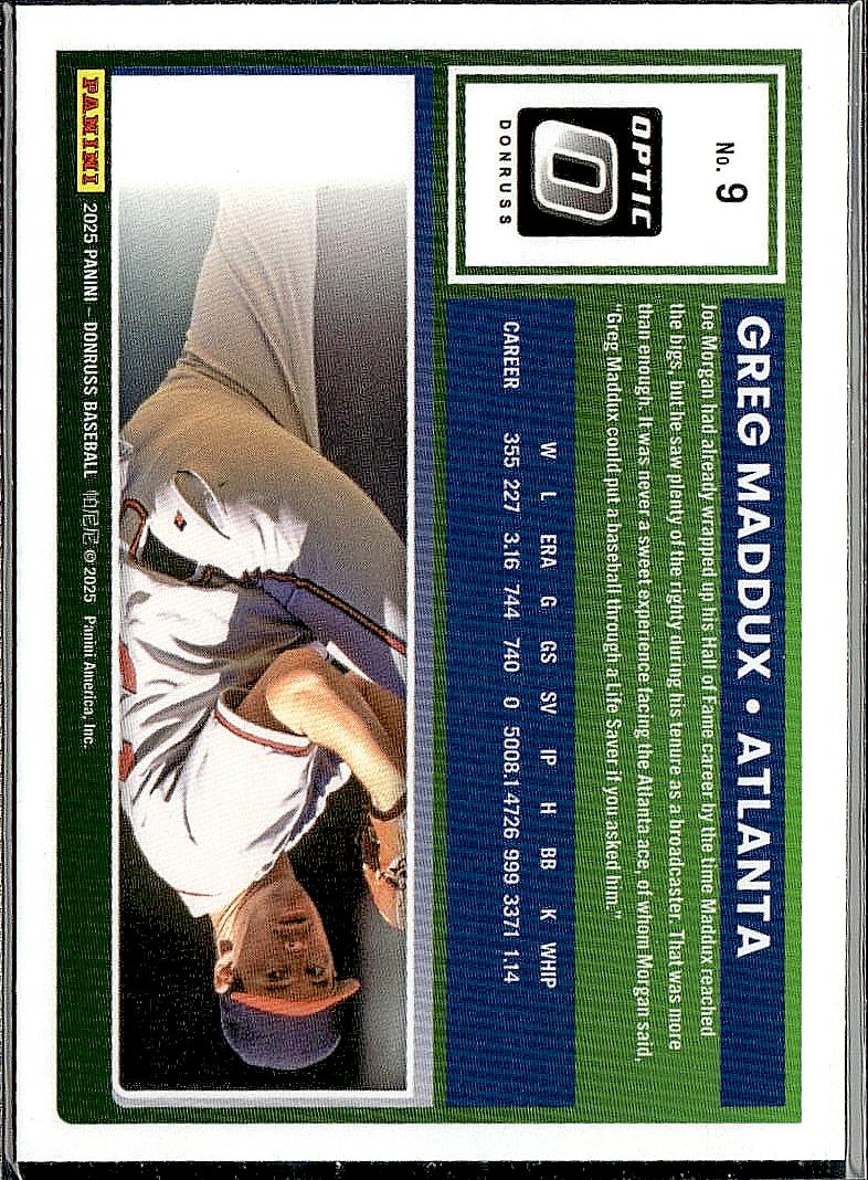 2025 Donruss #9 Greg Maddux Optic Holo