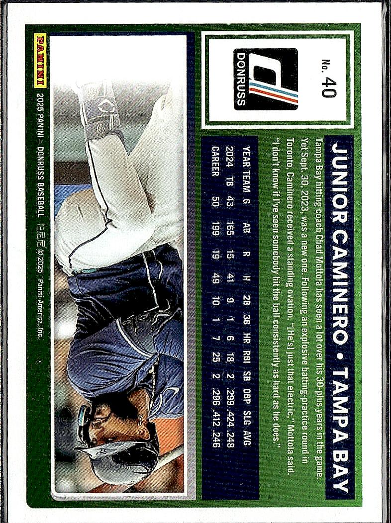 2025 Donruss #40 Junior Caminero Red and Blue