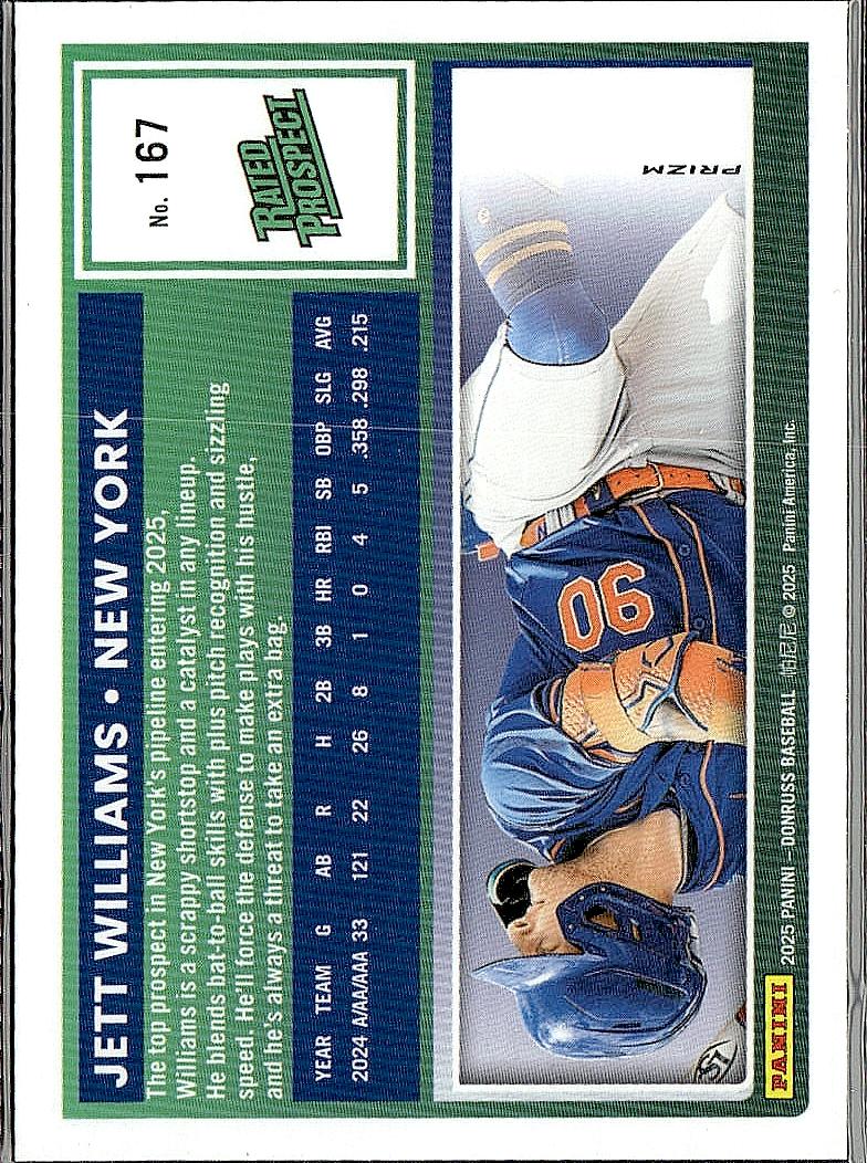 2025 Donruss #167 Jett Williams Optic Holo