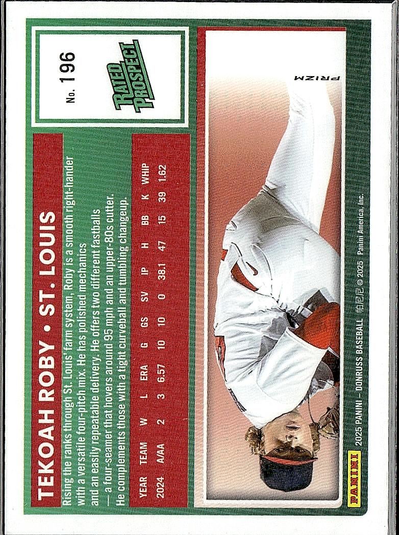 2025 Donruss #196 Tekoah Roby Optic Blue Velocity