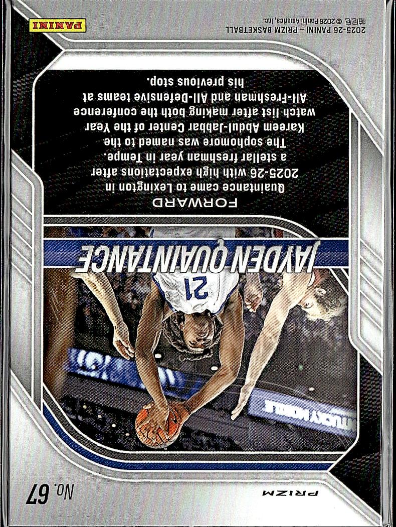2025-26 Panini Prizm #67 Jayden Quaintance Red Ice Prizm