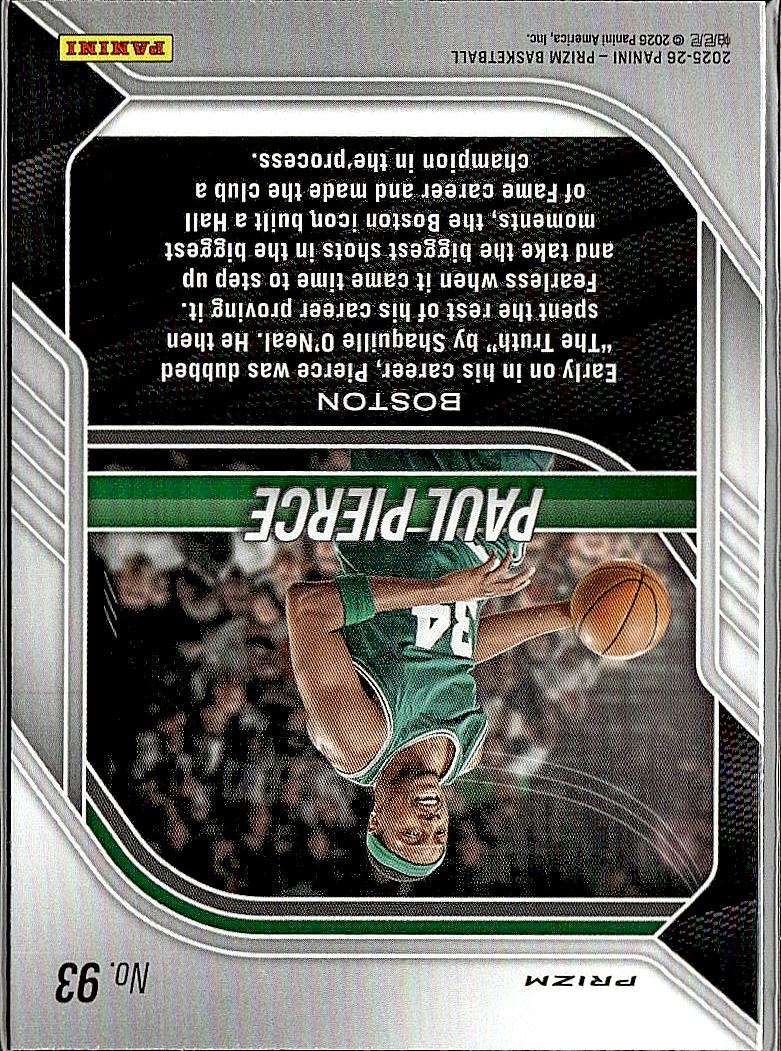 2025-26 Panini Prizm #93 Paul Pierce Red Ice Prizm